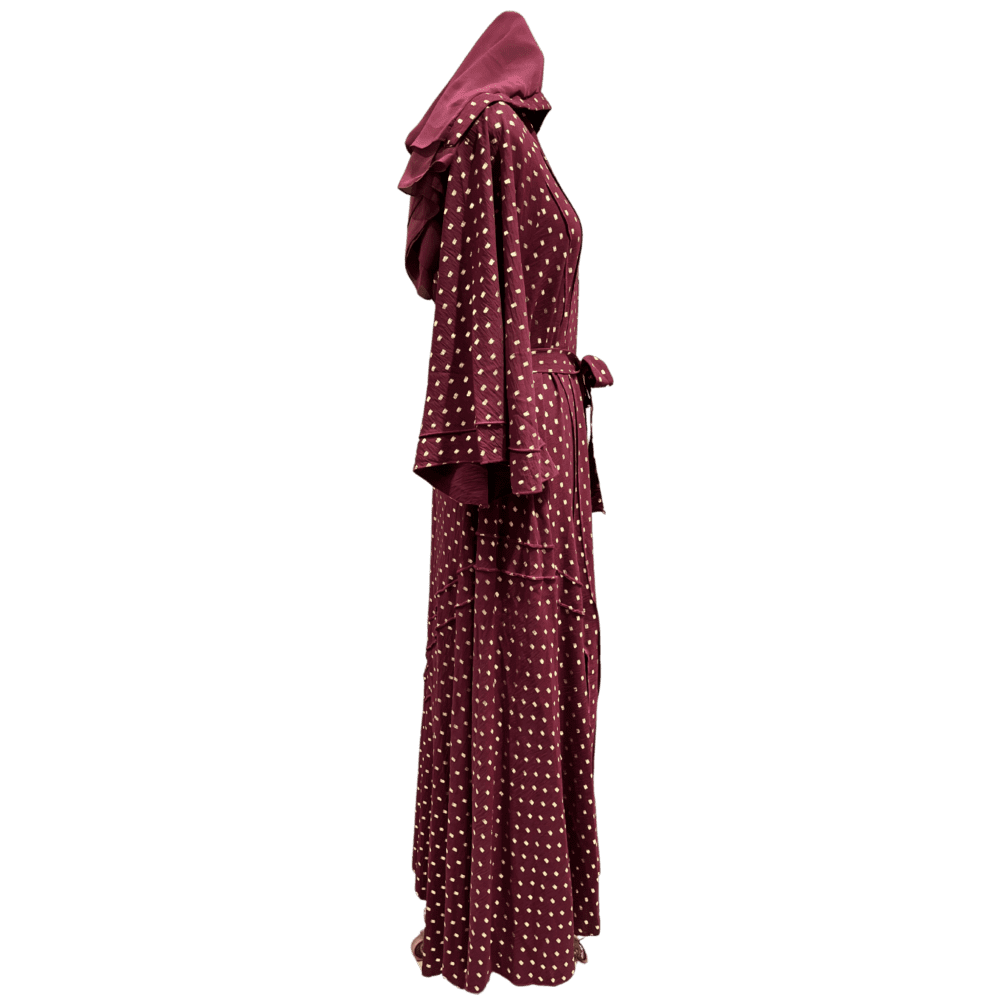 CYC Party Wear Abaya Self Design (With Belt & Scarf) - Image 4