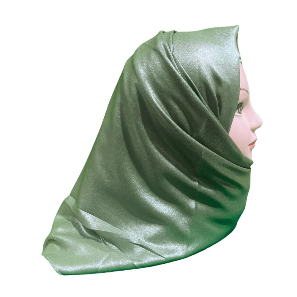 Silver Shaded Green Shimmer Jorget Scarf - Image 3