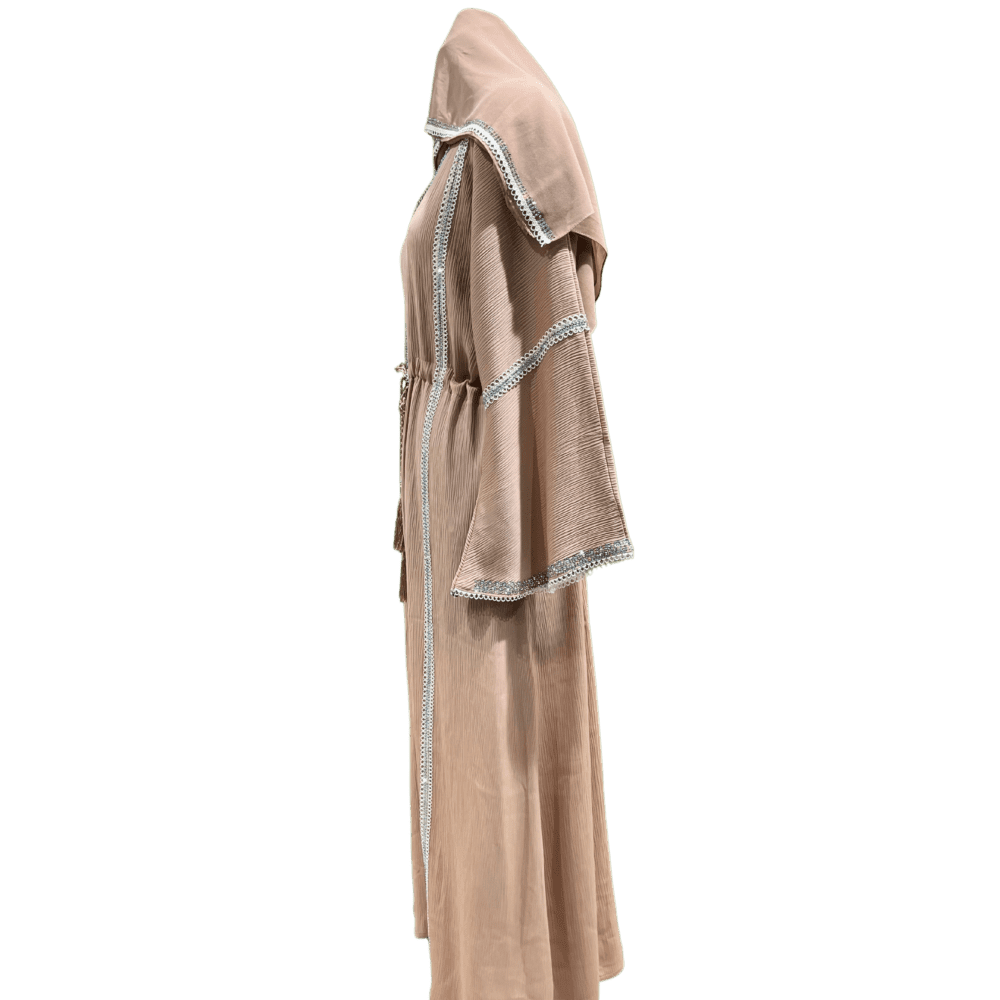 Zoom Abaya with Stone work (With Belt & Scarf) - Image 2