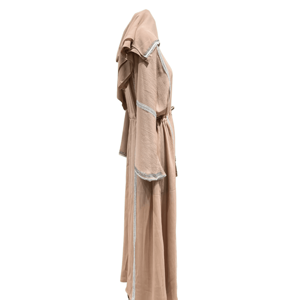 Zoom Abaya with Stone work (With Belt & Scarf) - Image 4