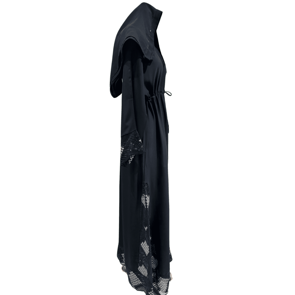 Nida Abaya with Stone Work, Embroidery & Lace (With Scarf) - Image 2