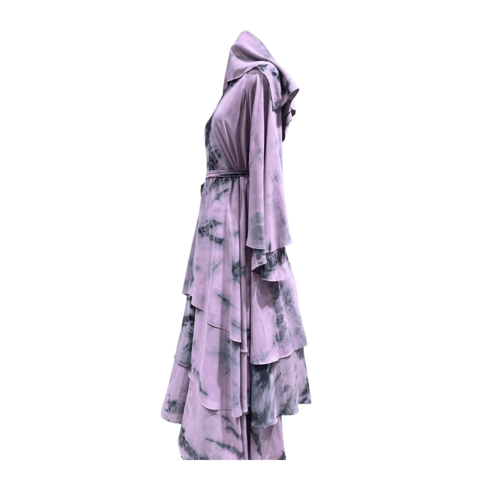 Chiffon Umbrella Abaya with Belt (With Scarf) - Image 4