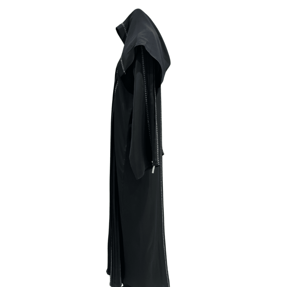 Nida Abaya with Thread Work & Pintex Stone Work (With Scarf) - Image 4