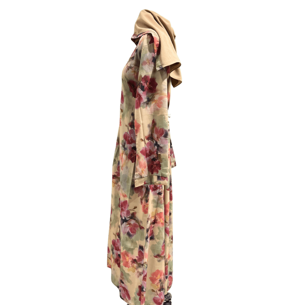 Nida Abaya with Printed Syle (No inner) (With Scarf) - Image 4