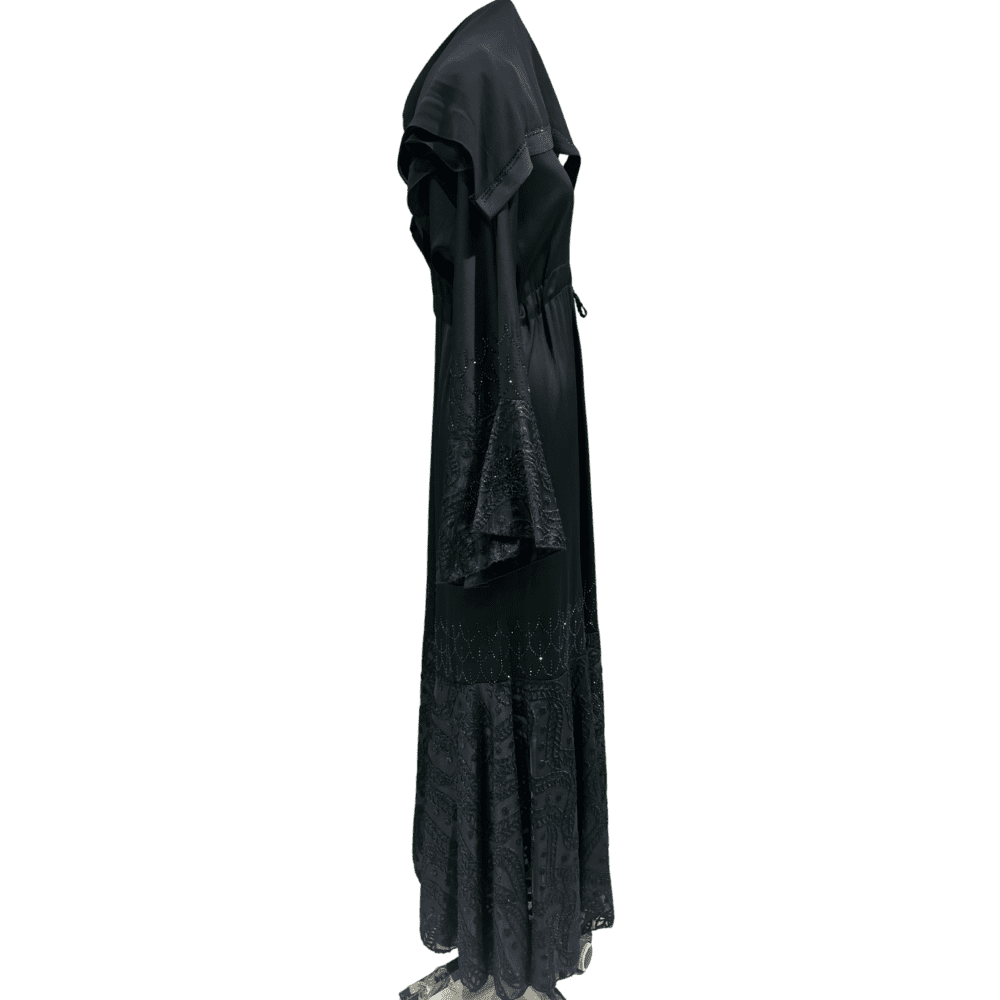 Zoom Abaya with Stone Embroidery (With Scarf) - Image 2