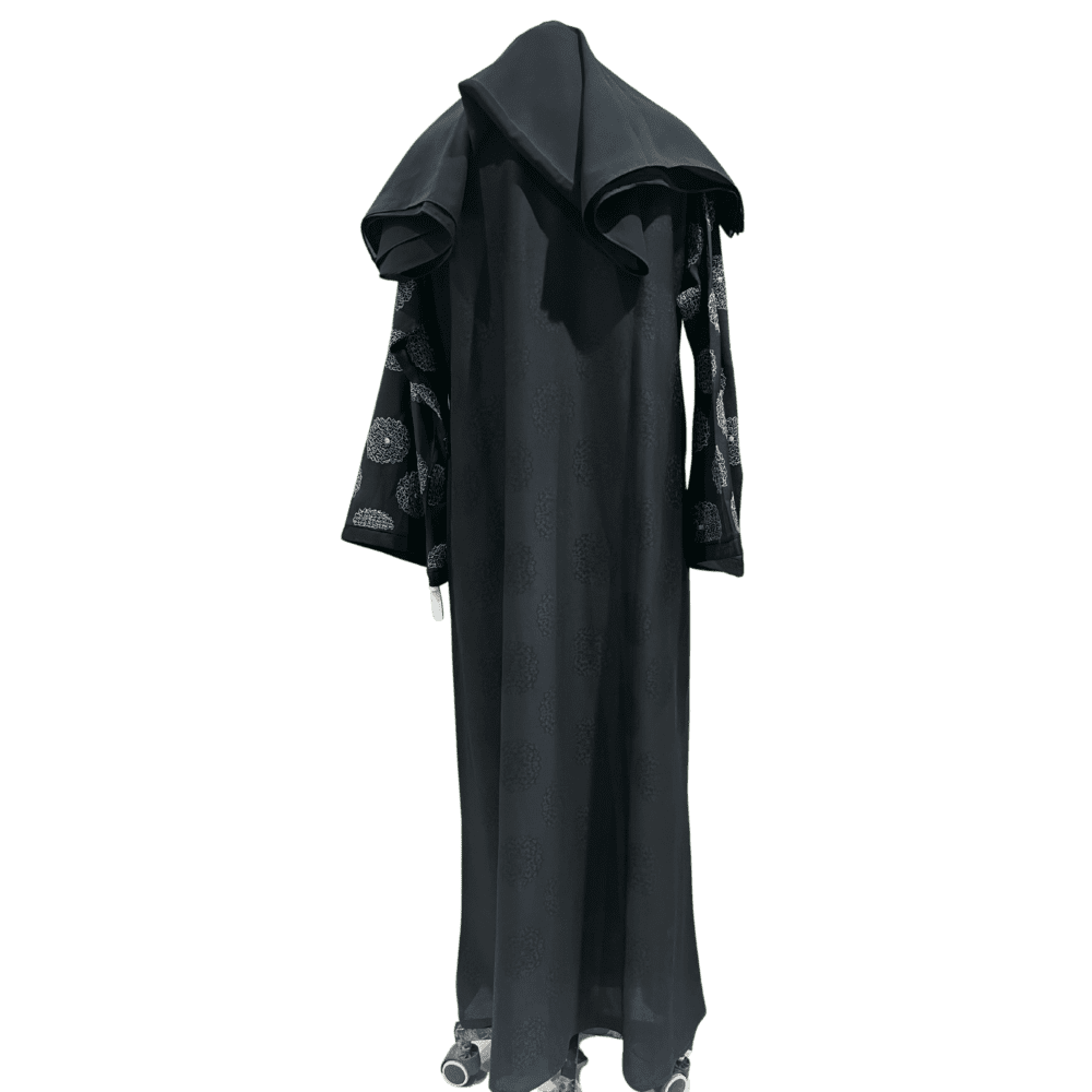 Nida Abaya with Side Embroidery & Stone Work (With Scarf) - Image 3