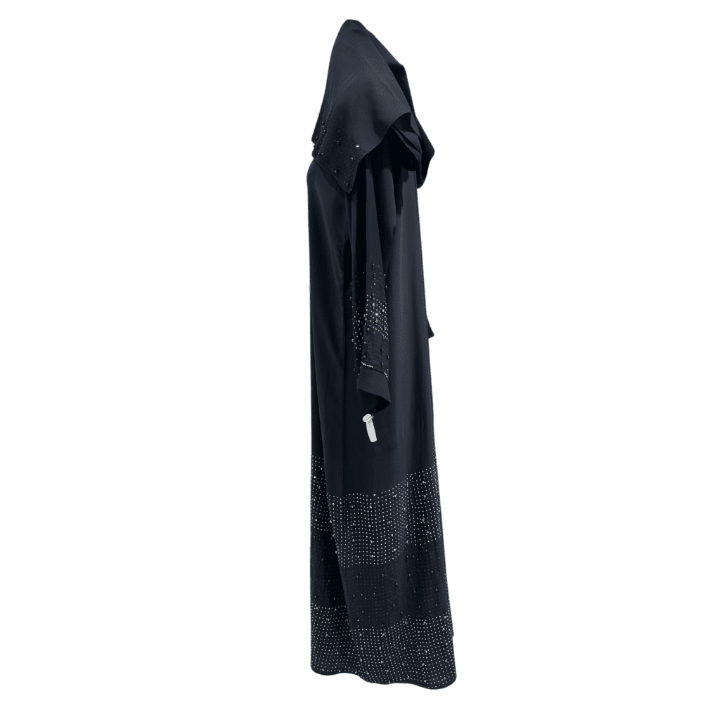 Nida Abaya with Stone Work & Bids (With Scarf) - Image 4