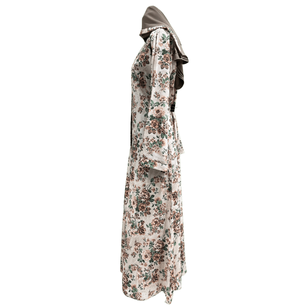 Nida Abaya with Printed Syle (No inner) (With Scarf) - Image 4