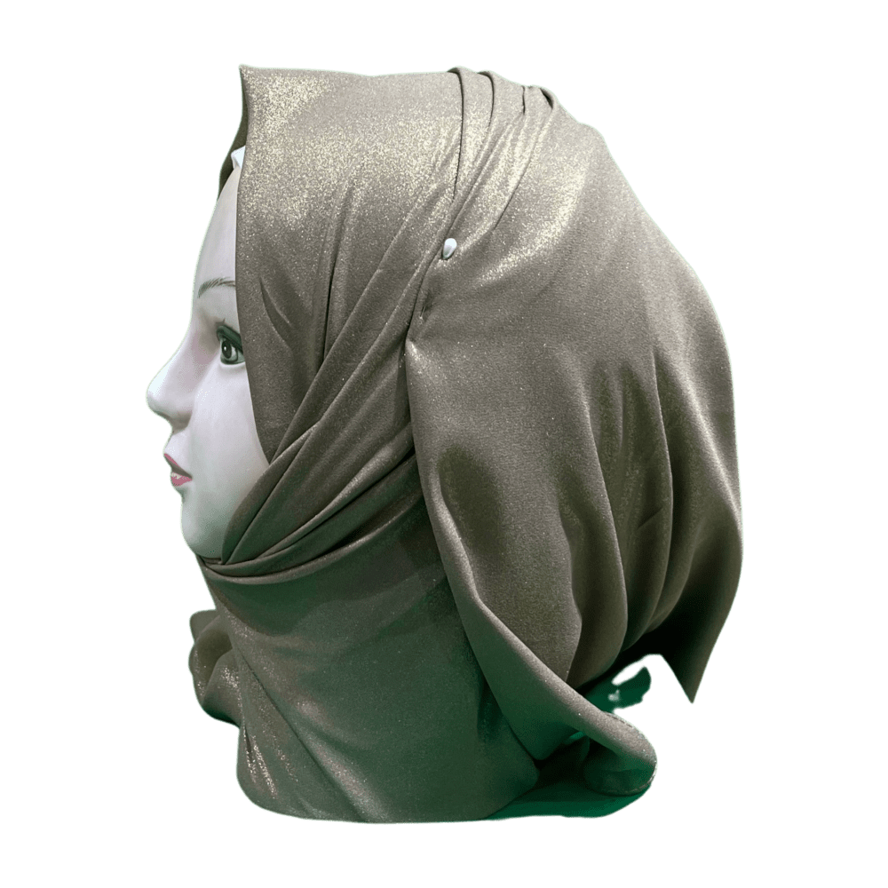 Golden Brown Shimmer Jorget Scarf - Image 3