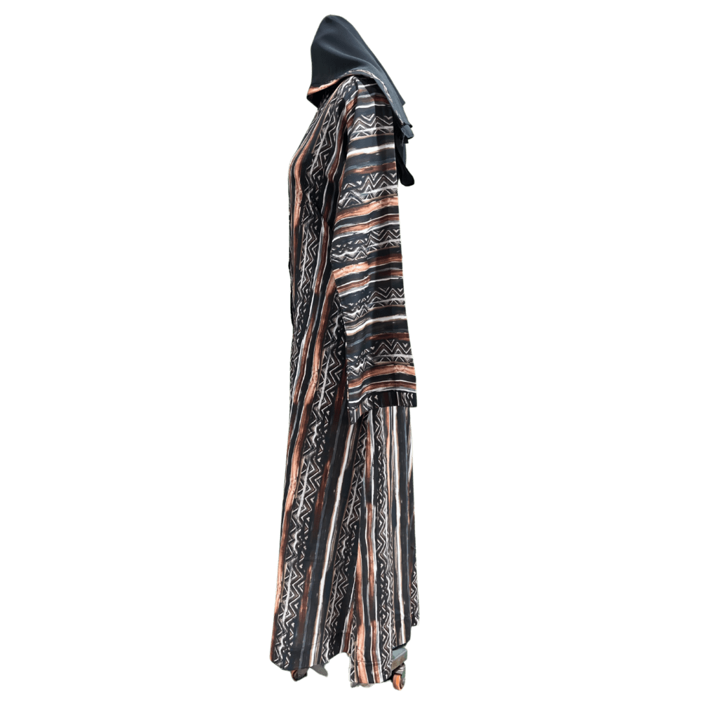 Nida Abaya with Printed Syle (No inner) (With Scarf) - Image 4