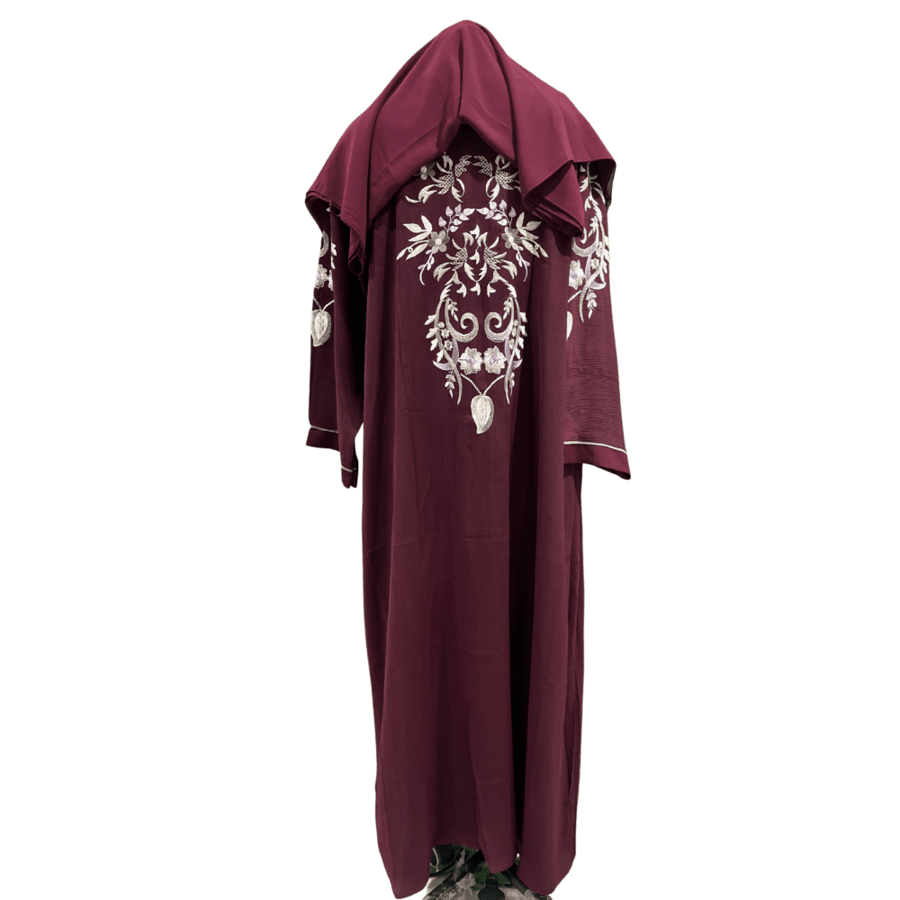 Zoom Abaya with Embroidery (With Scarf) - Image 3