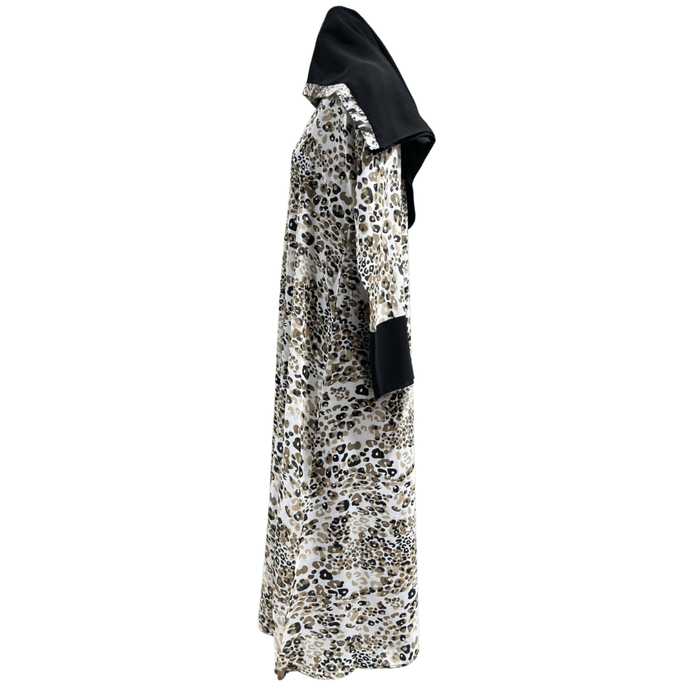 Nida Abaya with Printed Syle (Inner Nida Outer Chiffon) (With Scarf) - Image 4