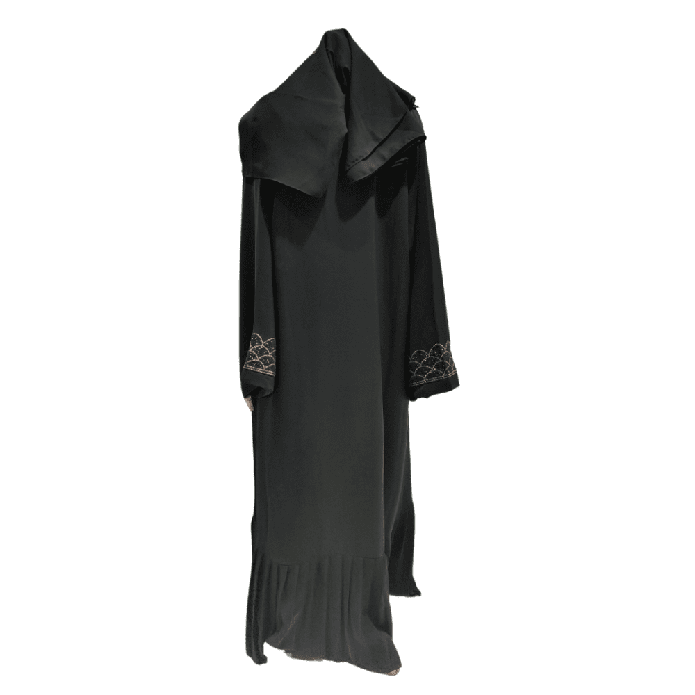 Nida Party-wear Abaya with Stone work (With Scarf) - Image 3