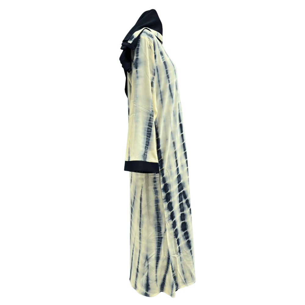 Nida Abaya with Printed Syle (Inner Nida Outer Chiffon) (With Scarf) - Image 2