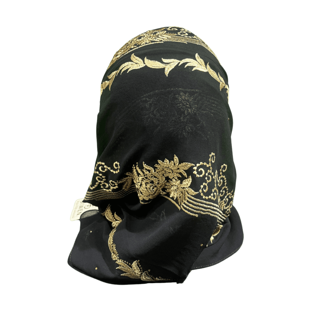 Blacky Gold Siwen Scarf with Stone work and Embroidery - Image 3