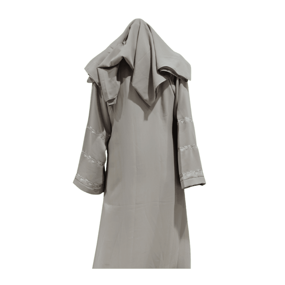 Nida Abaya with Embroidery and Aari work (With Scarf) - Image 3