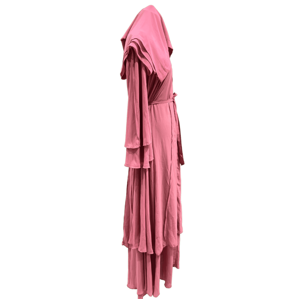 Chiffon Umbrella Style Abaya with Double Layers (With Scarf) - Image 2