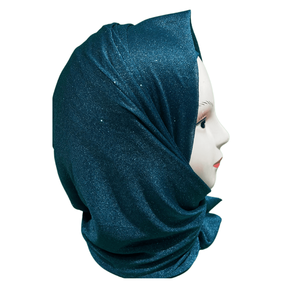 Peacock Green Shimmer Shawl Scarf - Image 2