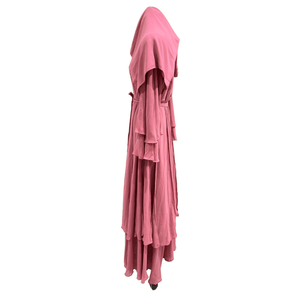 Chiffon Umbrella Style Abaya with Double Layers (With Scarf) - Image 4