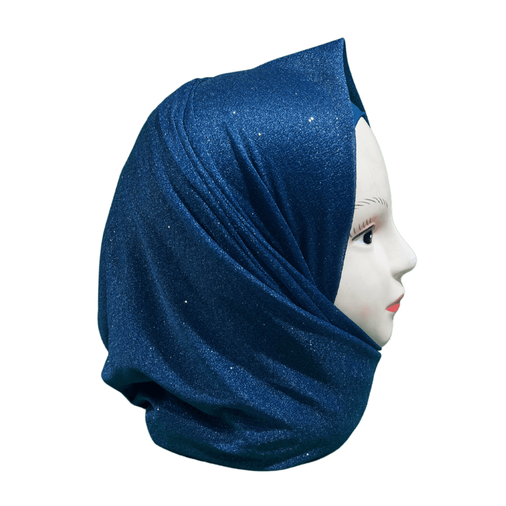 Peacock Blue Shimmer Shawl Scarf - Image 2