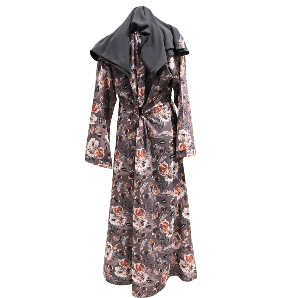 Nida Abaya with Printed Syle (No inner) (With Scarf) - Image 3