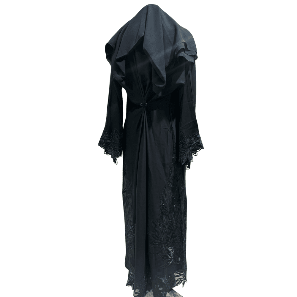 Nida Abaya with Net Work (With Scarf) - Image 3