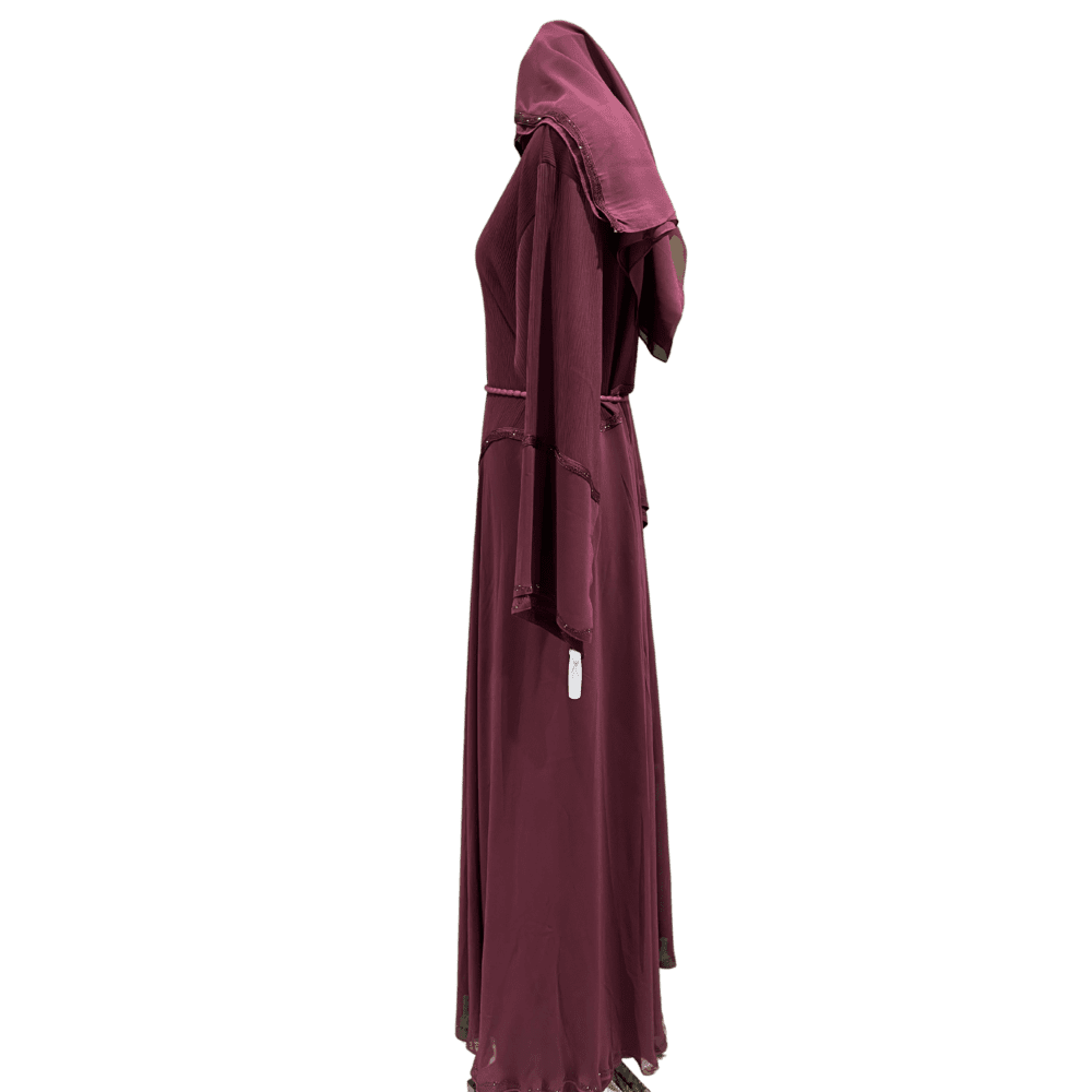 Zoom Abaya with Stone work (With Belt & Scarf) - Image 4