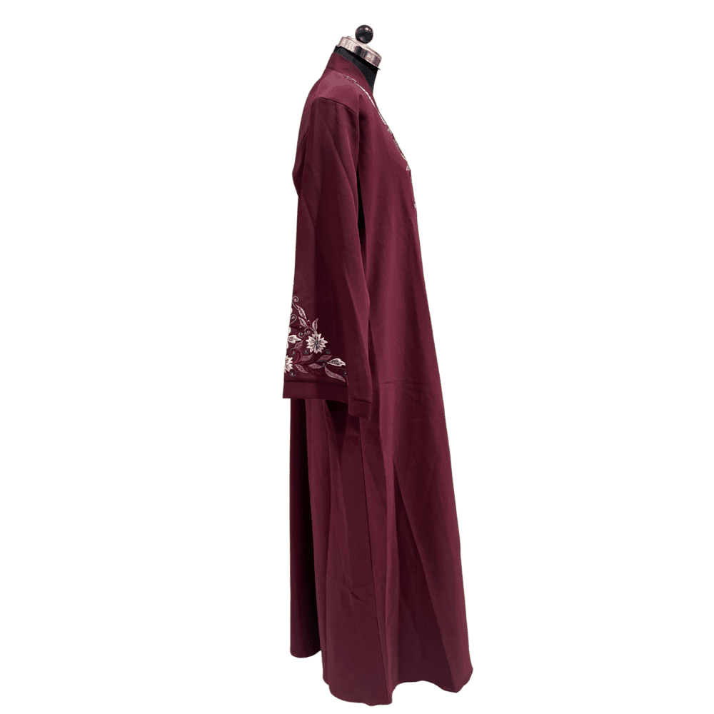 Parada Abaya with Embroidery & Stone Work on Hands (Without Scarf) - Image 2