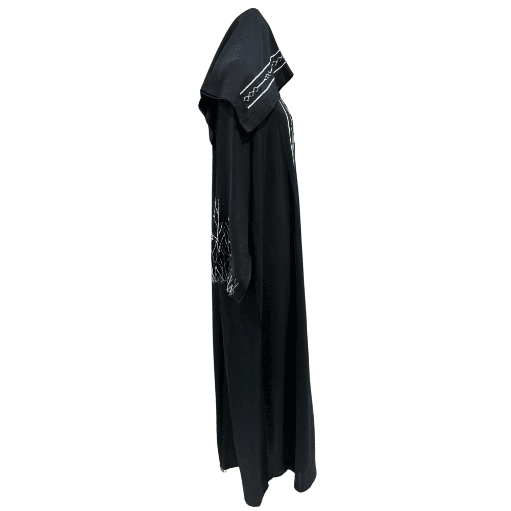 Nida Abaya with Embroidery & Stone Work on Hands (With Scarf) - Image 2