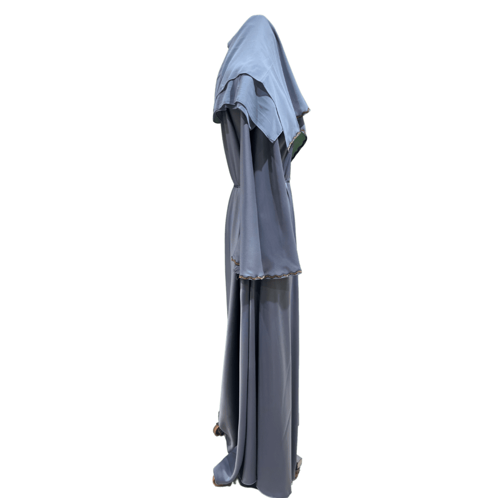 Tick-Tock Umbrella Abaya with Stone Work (With Scarf) - Image 2