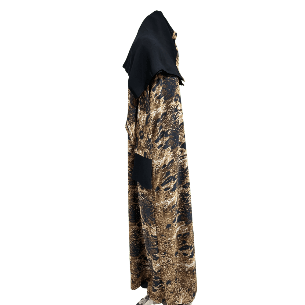 Printed Abaya with Double Layer (With Scarf) - Image 2
