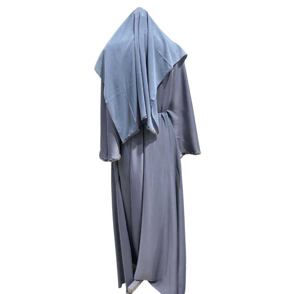 Tick-Tock Umbrella Abaya with Stone Work (With Scarf) - Image 4