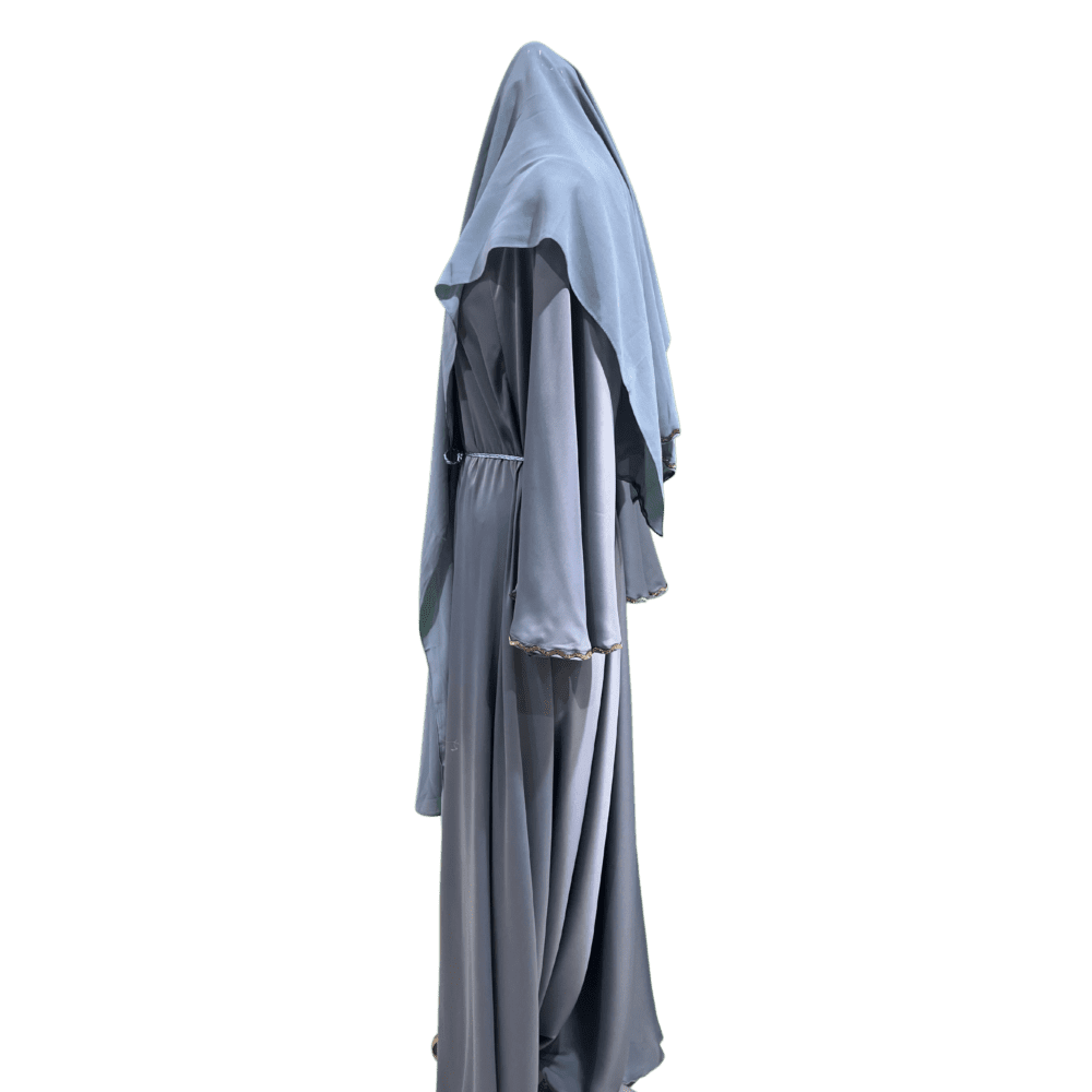 Tick-Tock Umbrella Abaya with Stone Work (With Scarf) - Image 3