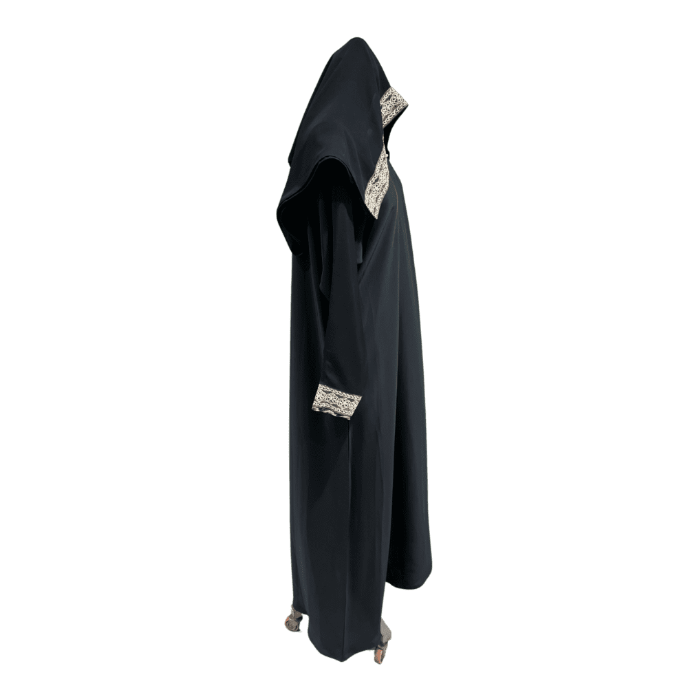 Nida Abaya with Lace & Bids (With Scarf) - Image 2