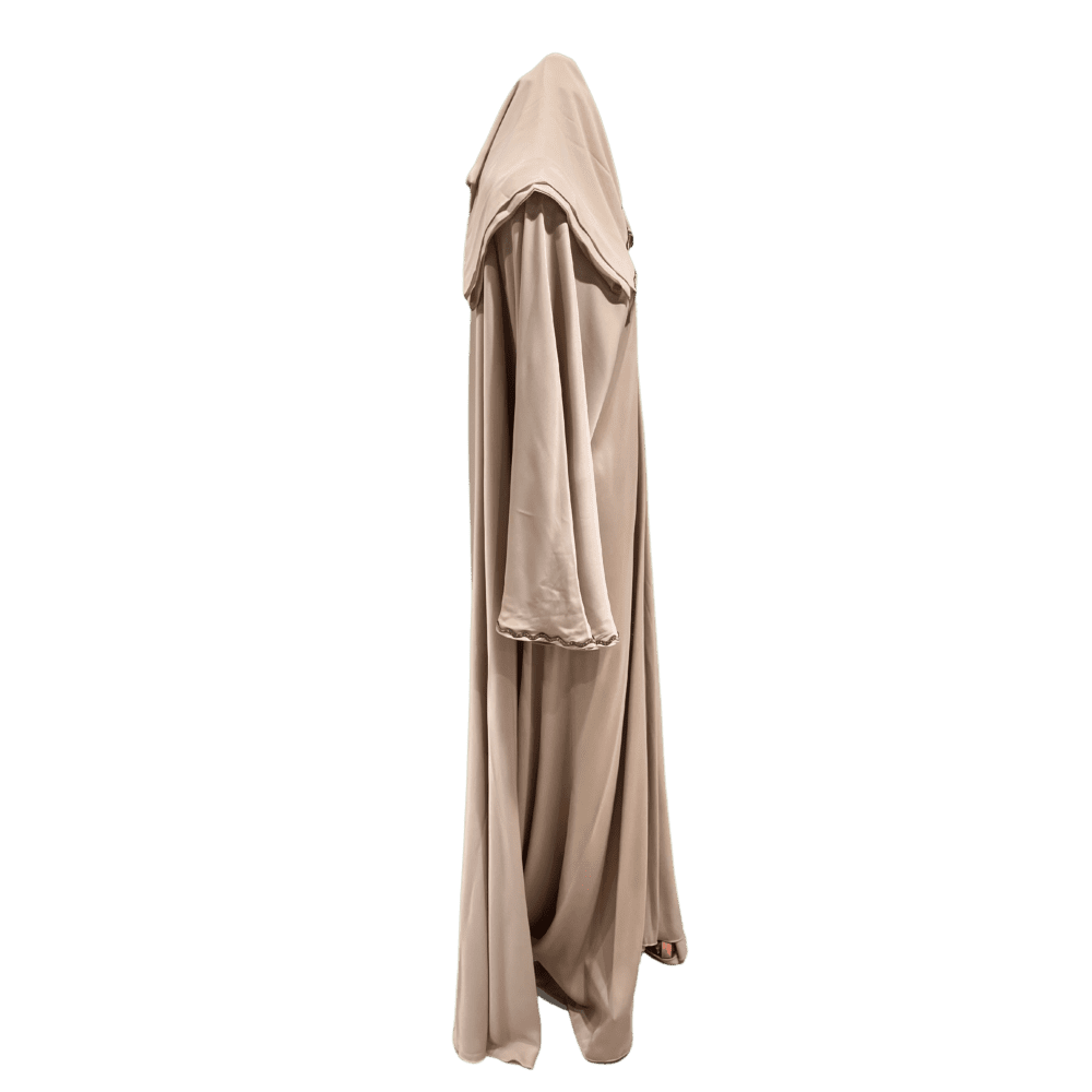 Tick-Tock Abaya with Open Umbrella & Stone Work (With Scarf) - Image 2