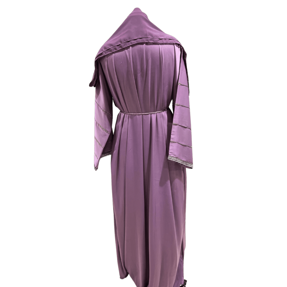 Tick-Tock Abaya with Inner & Stones (With Scarf) - Image 3
