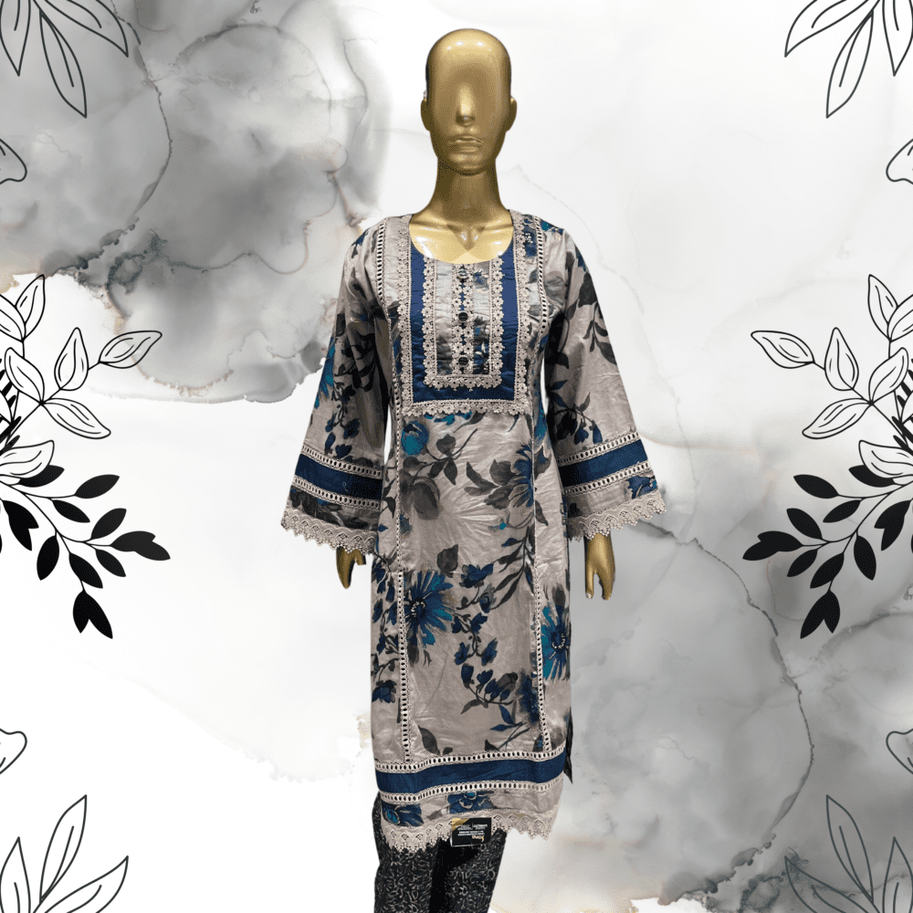 Printed Suit with Lace - Image 2