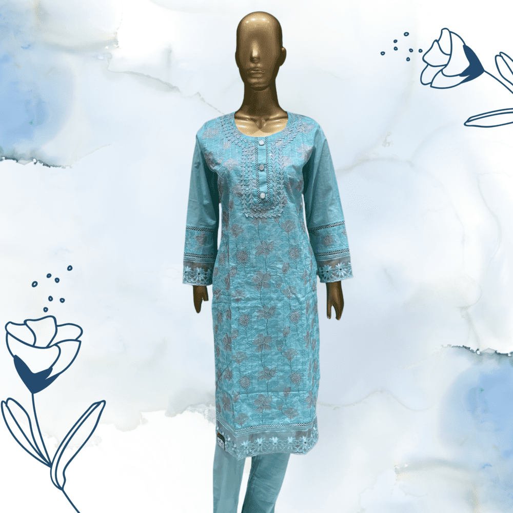 Party Wear Suit with Embroidery Lacework - Image 2