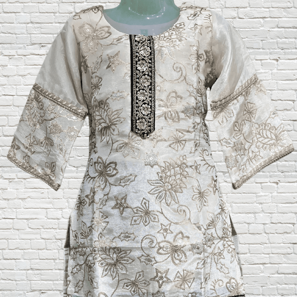 Party Wear Suit with Brokett Gharara - Image 2