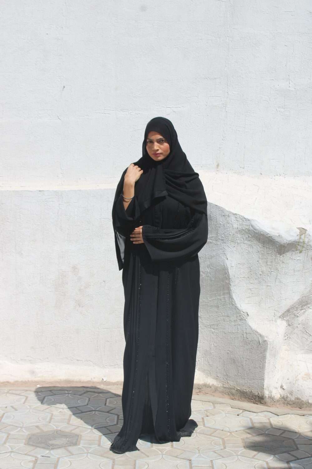 Black Abaya with Embroidery - Image 8