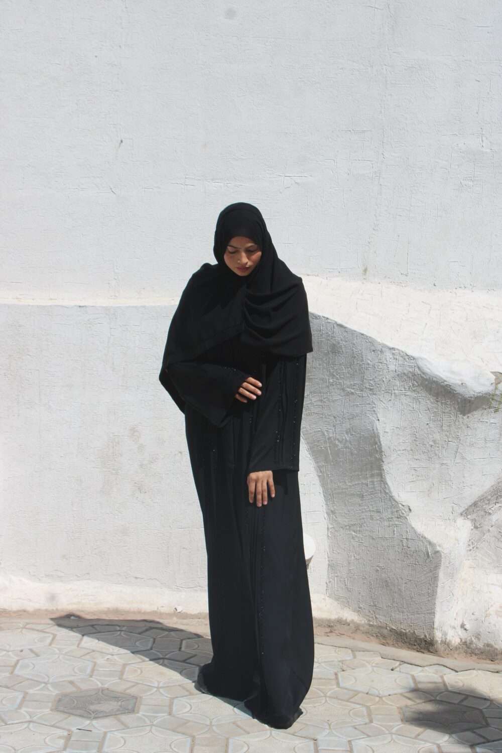 Black Abaya with Embroidery - Image 4