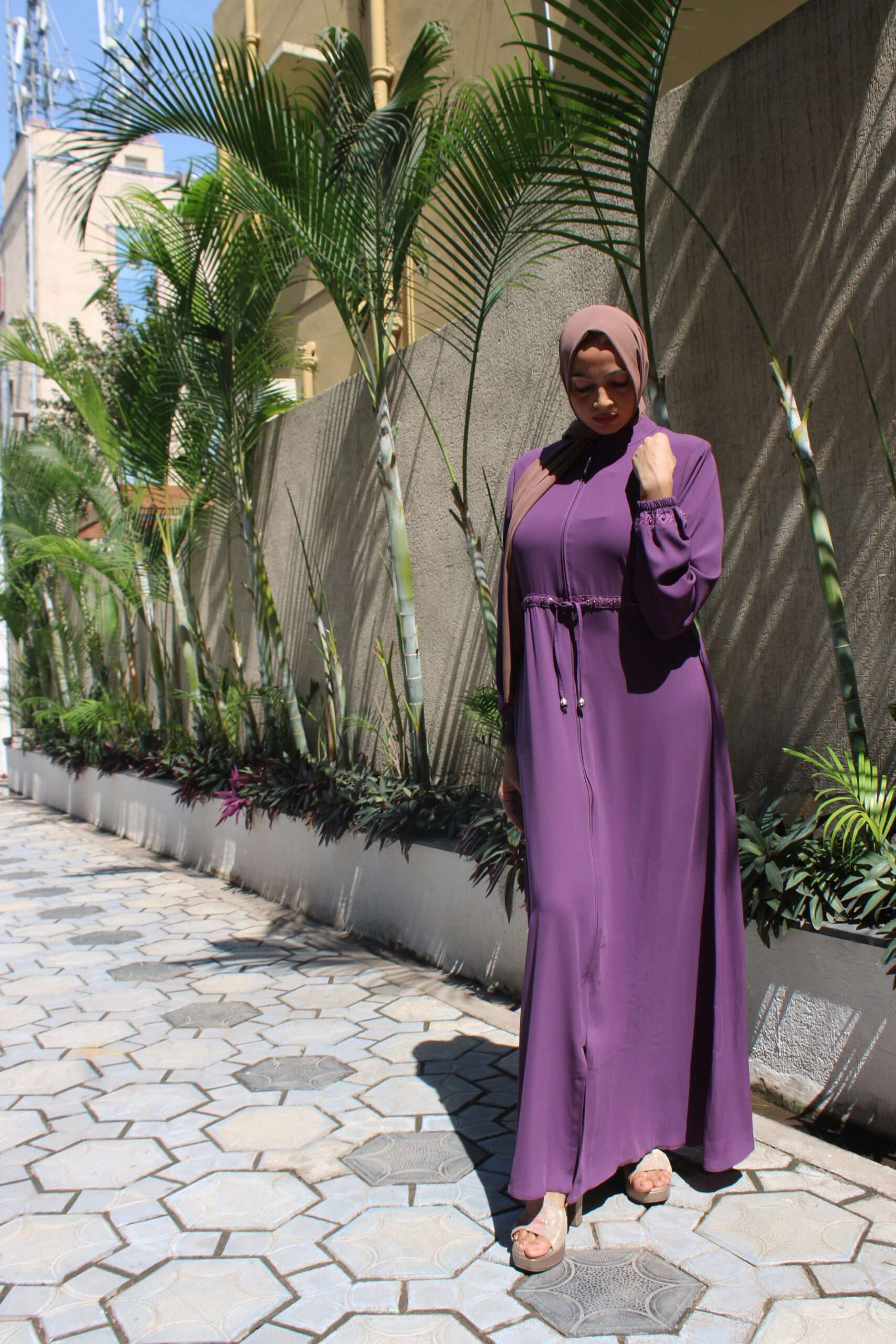 Purple Turkish Abaya - Image 3