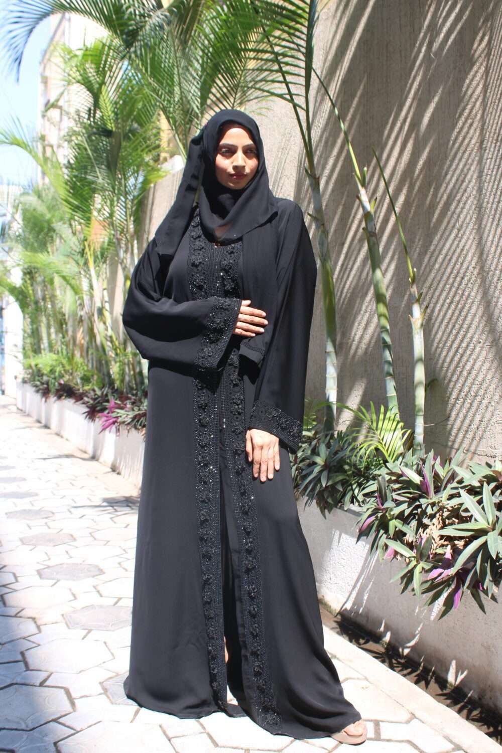 Black Abaya with Kardana Work - Image 5