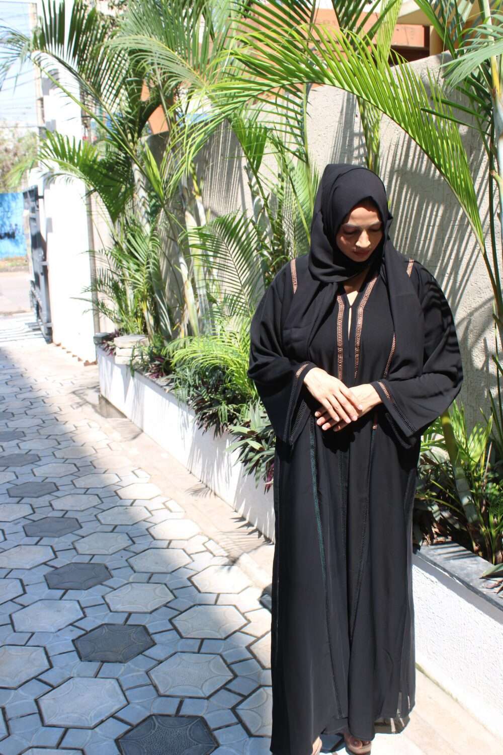 Black Abaya with Lace Work