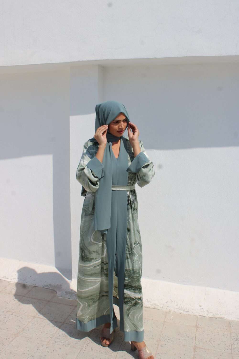 Green Printed Abaya - Image 7