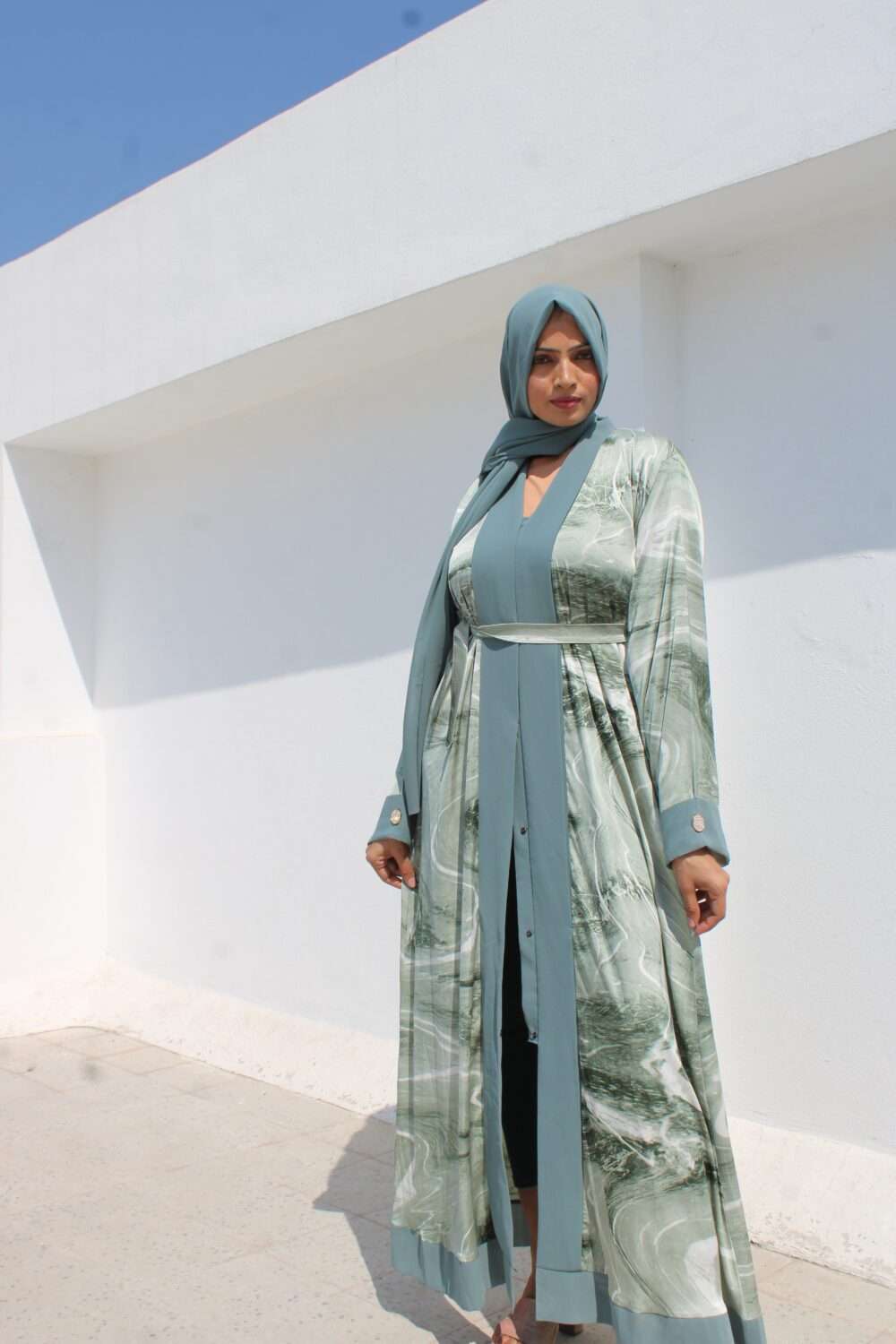 Green Printed Abaya - Image 5