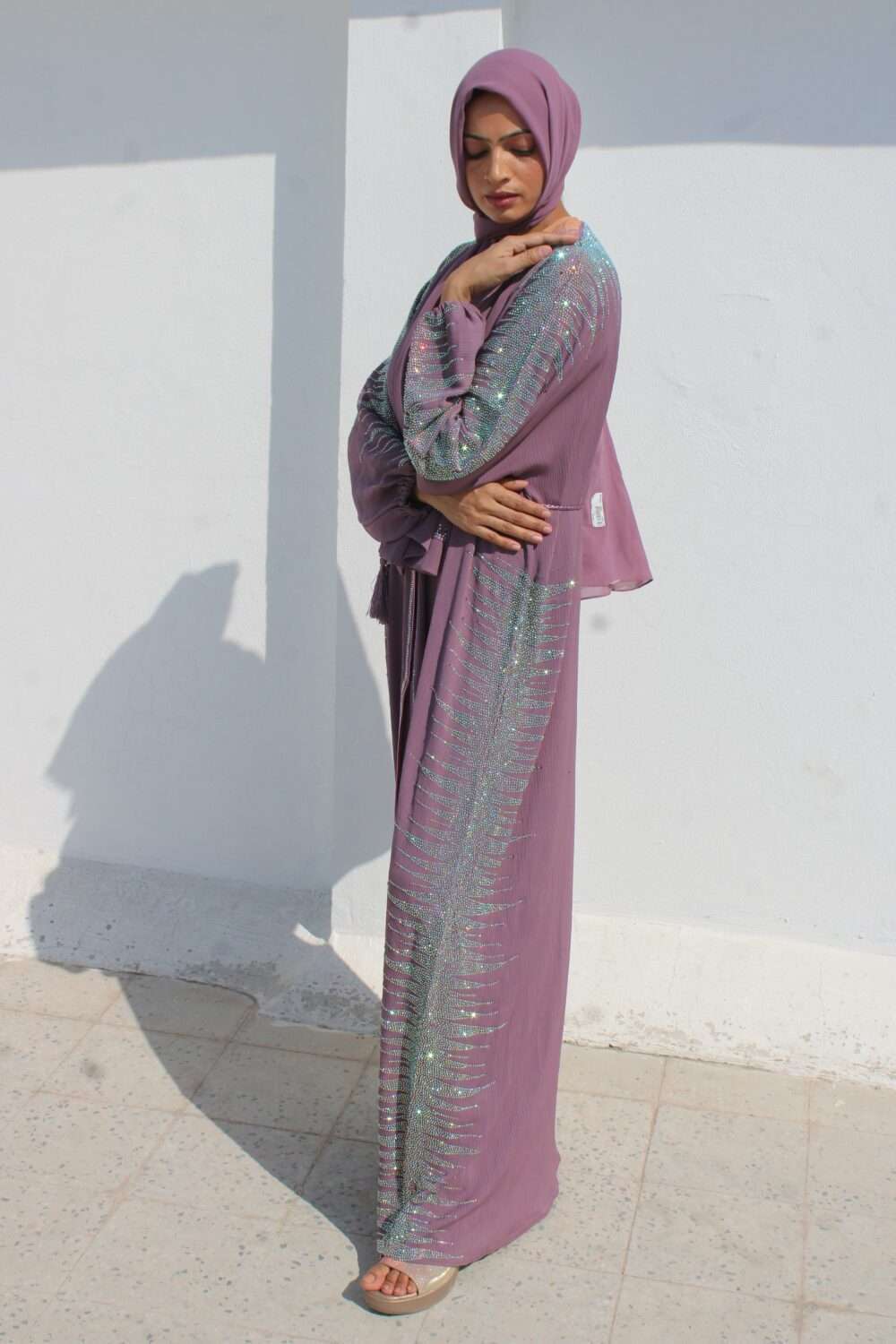 Zoom Abaya with Heavy Stone Work - Image 10