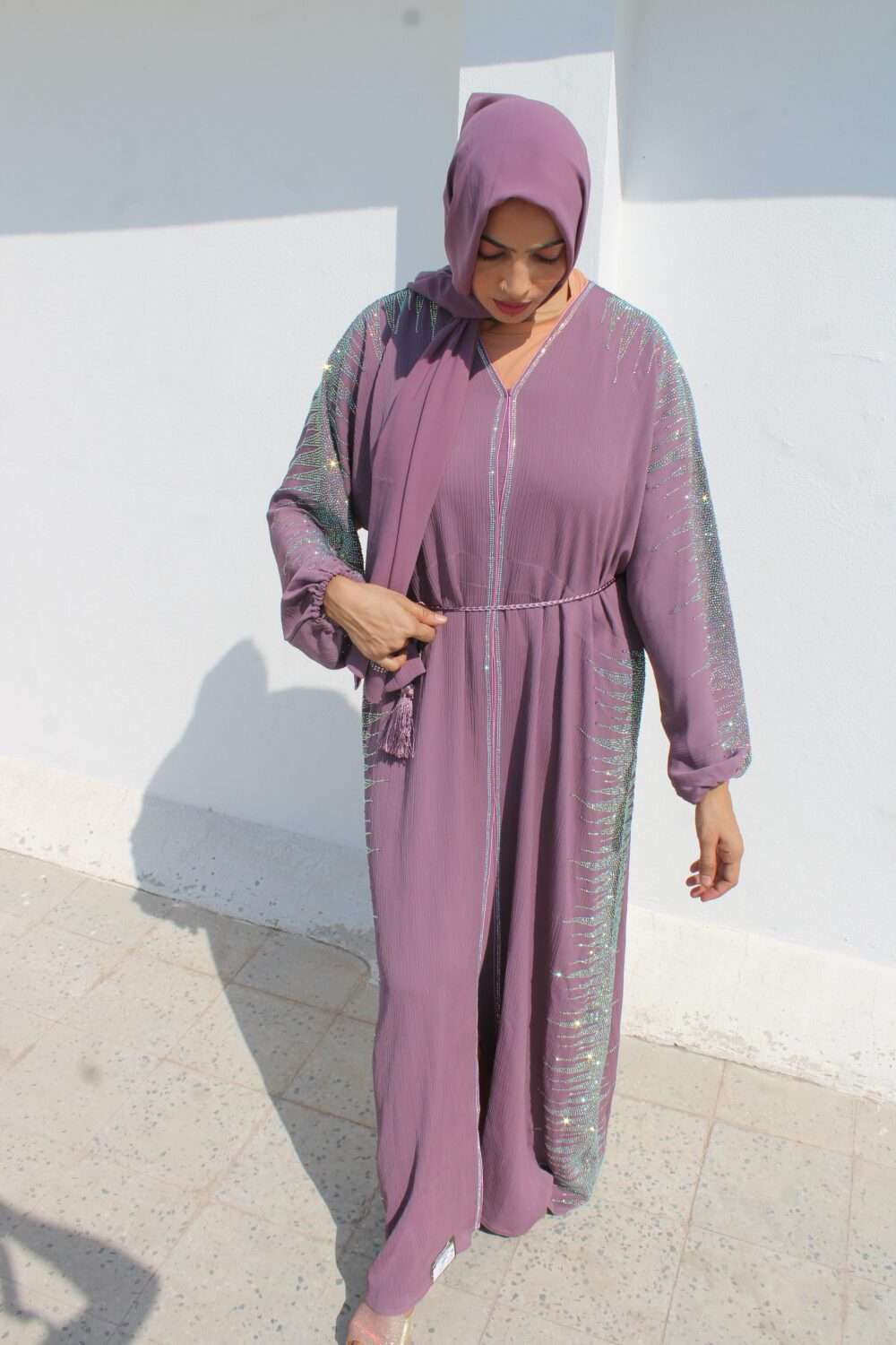 Zoom Abaya with Heavy Stone Work - Image 8