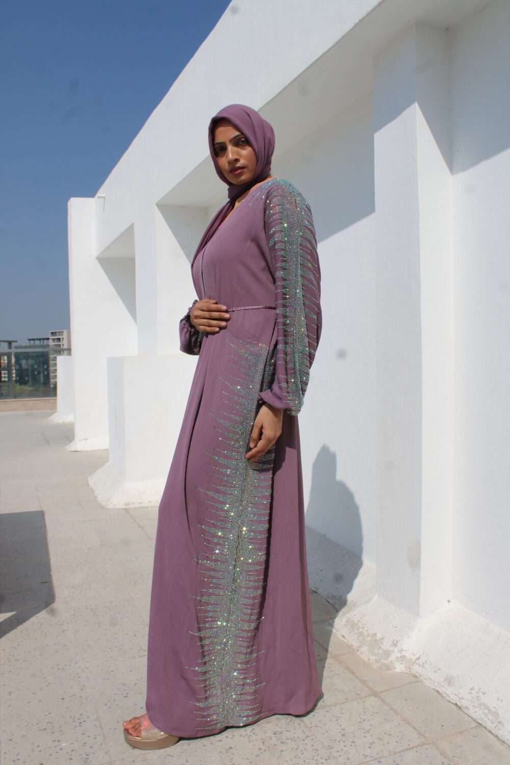 Zoom Abaya with Heavy Stone Work - Image 7