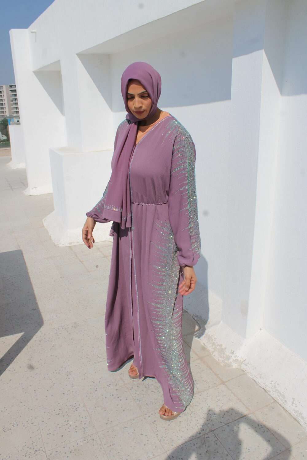 Zoom Abaya with Heavy Stone Work - Image 3